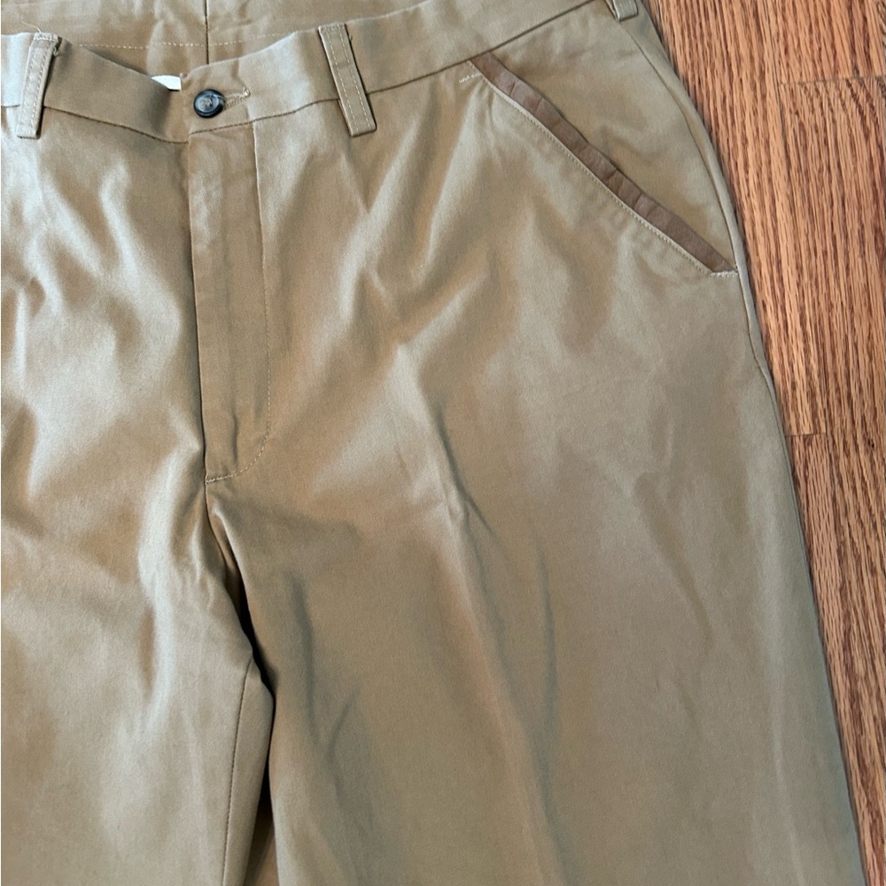 Kevin's Khaki Tailored Field Pants, 5-Pocket Style, Leather Trim, 36 X 34 - Picture 4 of 11